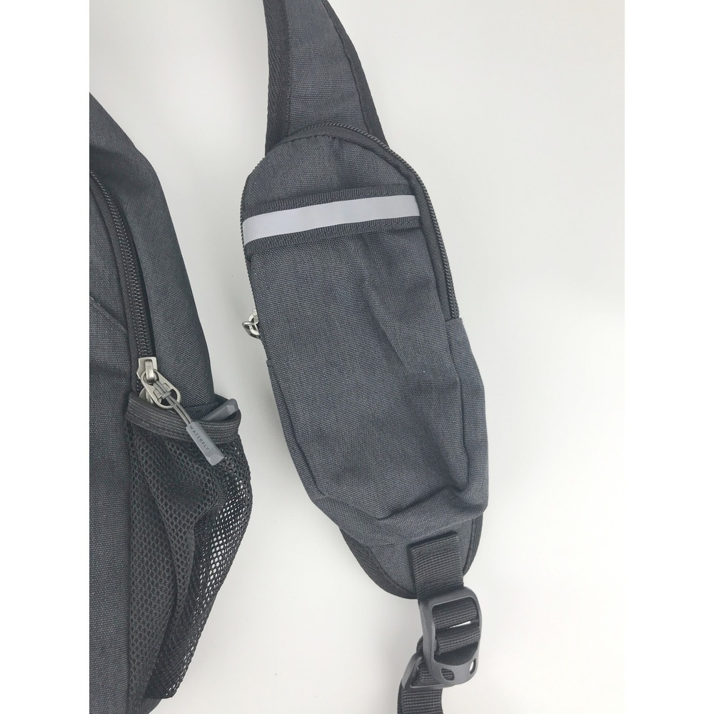 WATERFLY Black Nylon Sling Bag Backpack Crossbody Chest Pack Outdoor‎ Travel - Picture 3 of 16